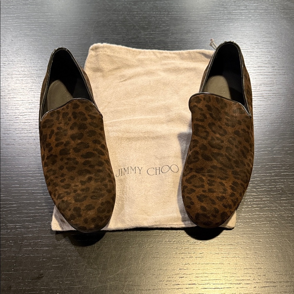 Jimmy Choo Brown Leopard Loafers